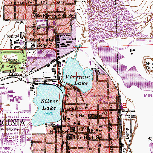 Topographic Map of Virginia Lake, MN