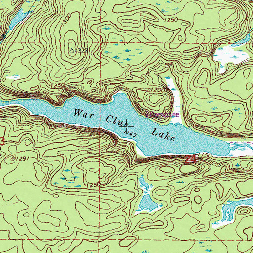 Topographic Map of War Club Lake, MN