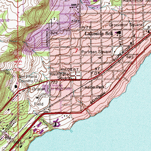 Topographic Map of Washington Square, MN