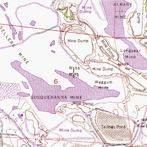Topographic Map of Webb Mine, MN