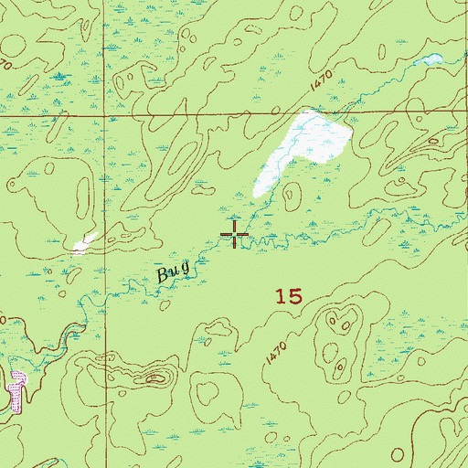 Topographic Map of West Branch Bug Creek, MN