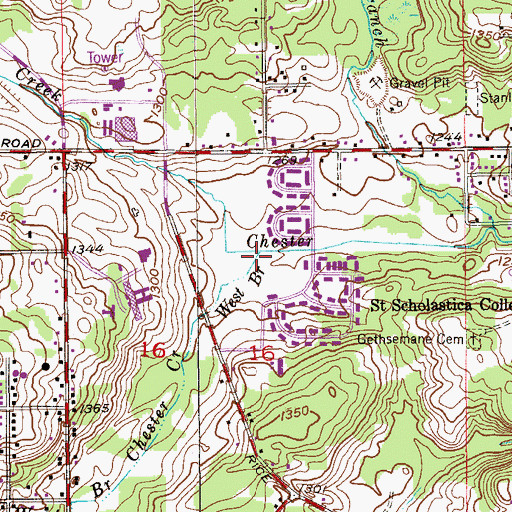 Topographic Map of West Branch Chester Creek, MN