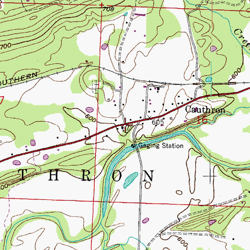 Topographic Map of Cauthron Cemetery, AR
