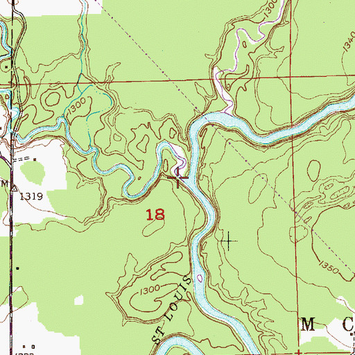 Topographic Map of West Two River, MN