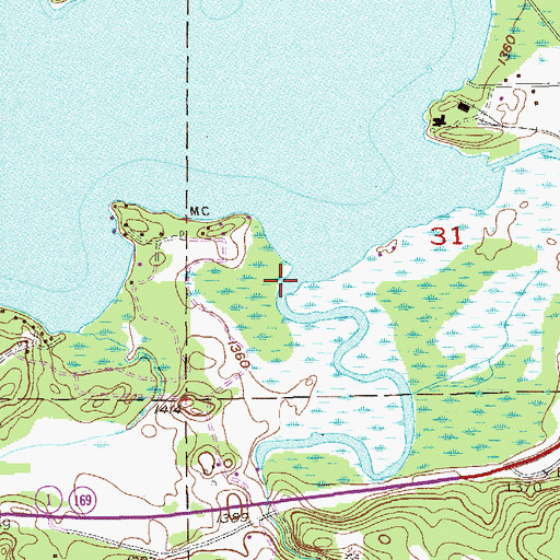 Topographic Map of West Two River, MN
