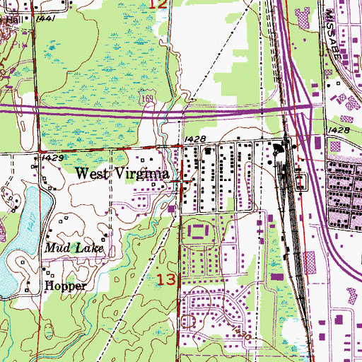 Topographic Map of West Virginia, MN