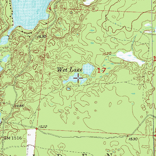 Topographic Map of Wet Lake, MN