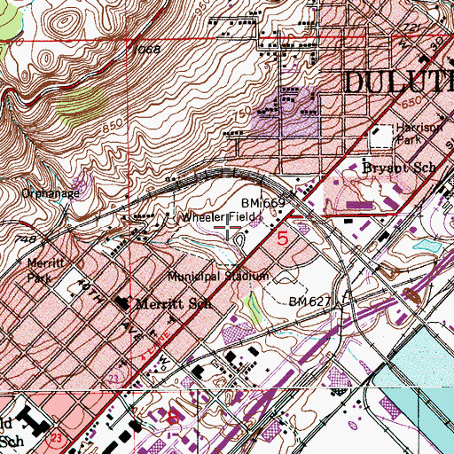 Topographic Map of Wheeler Field, MN