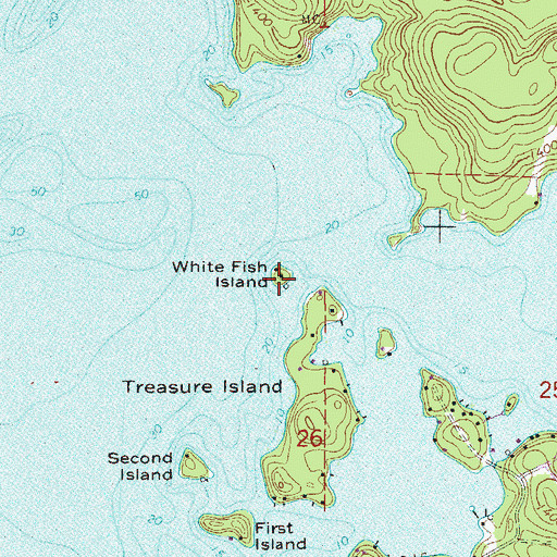 Topographic Map of White Fish Island, MN