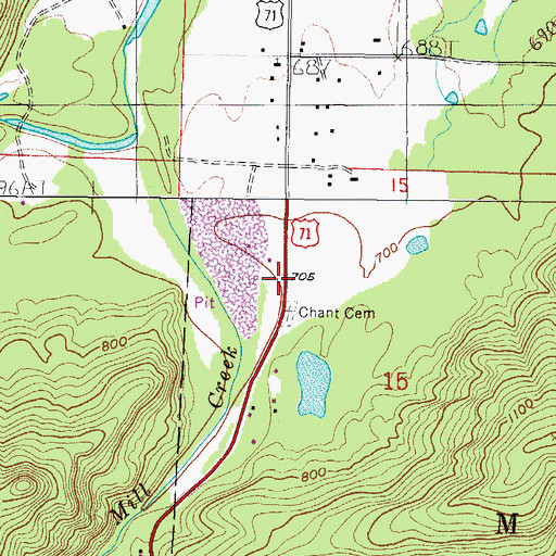 Topographic Map of Chant (historical), AR