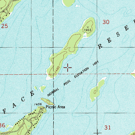 Topographic Map of Whiteface Reservoir, MN