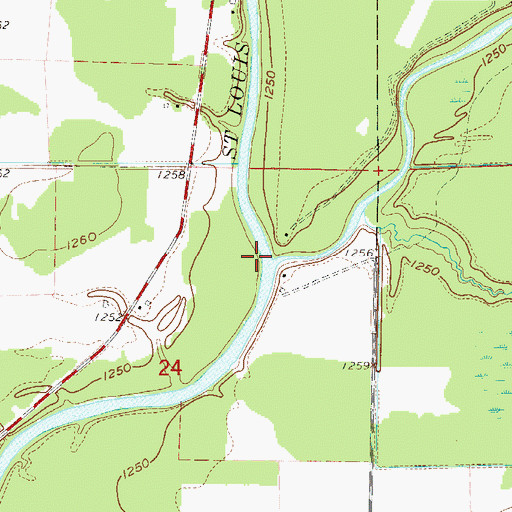 Topographic Map of Whiteface River, MN