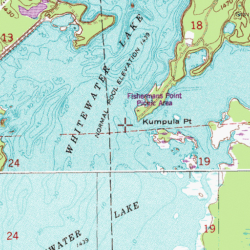 Topographic Map of Whitewater Lake, MN
