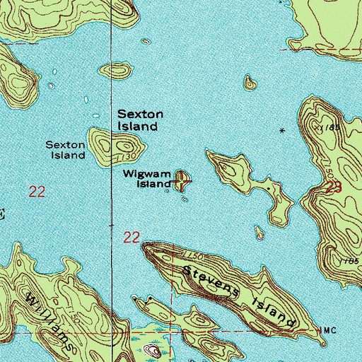 Topographic Map of Wigwam Island, MN