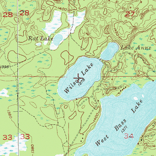 Topographic Map of Wilson Lake, MN