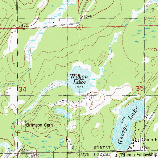 Topographic Map of Wilson Lake, MN