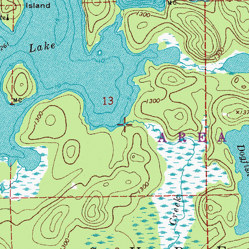 Topographic Map of Woksapiwi Creek, MN