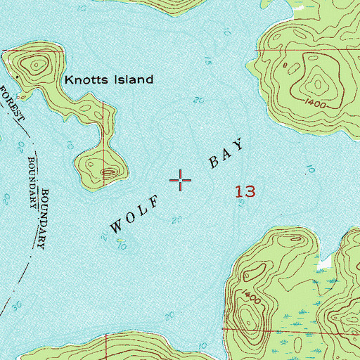 Topographic Map of Wolf Bay, MN