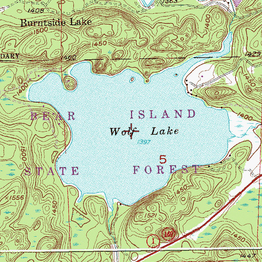 Topographic Map of Wolf Lake, MN