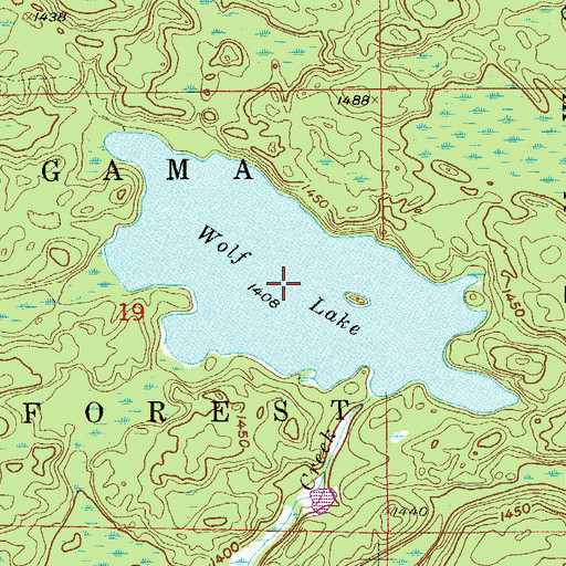 Topographic Map of Wolf Lake, MN