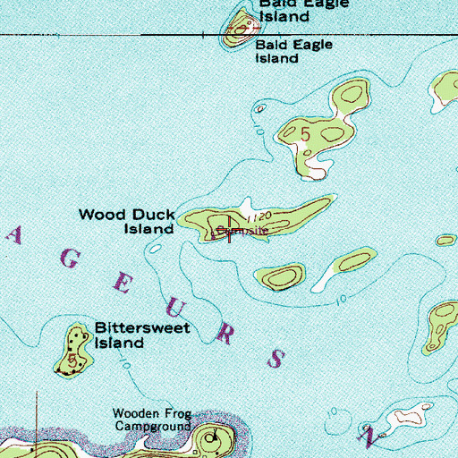 Topographic Map of Wood Duck Island, MN