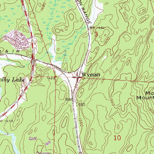 Topographic Map of Wyman, MN