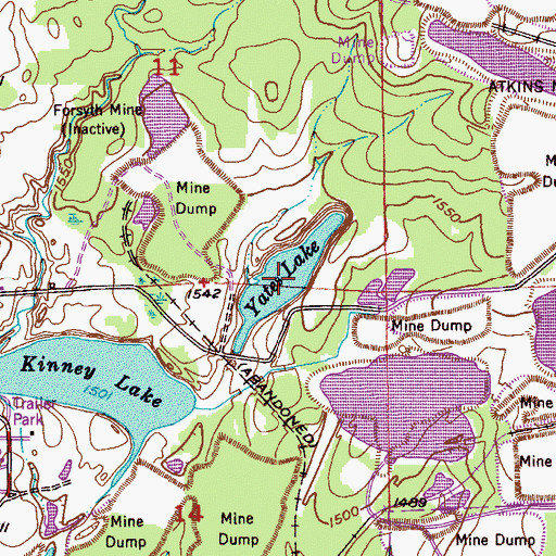 Topographic Map of Yates Lake, MN
