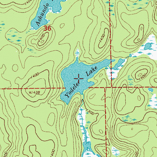 Topographic Map of Yodeler Lake, MN