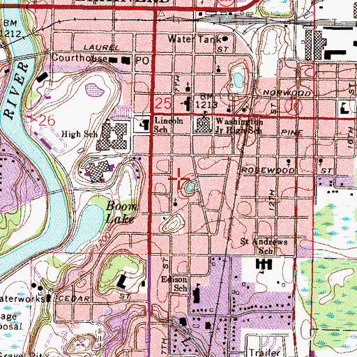 Topographic Map of State of Minnesota, MN