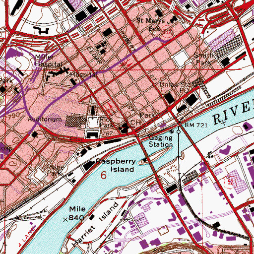Topographic Map of Saint Paul, MN