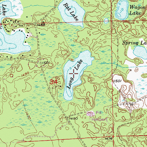 Topographic Map of Mulden Lake, MN