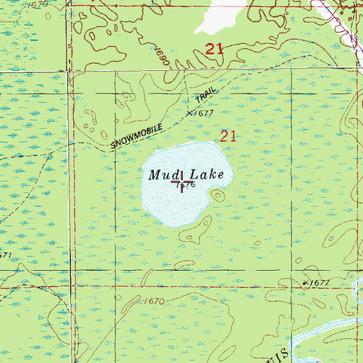Topographic Map of Black Mallard Lake, MN