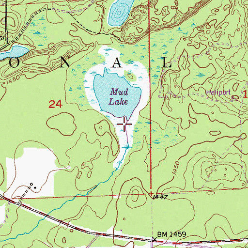 Topographic Map of Watercress Creek, MN