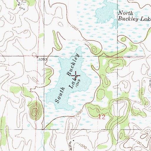 Topographic Map of South Buckley Lake, MN