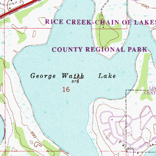 Topographic Map of George Watch Lake, MN