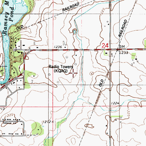 Topographic Map of KQAQ-AM (Austin), MN