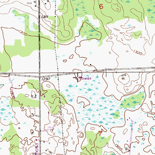 Topographic Map of WKLK-AM (Cloquet), MN