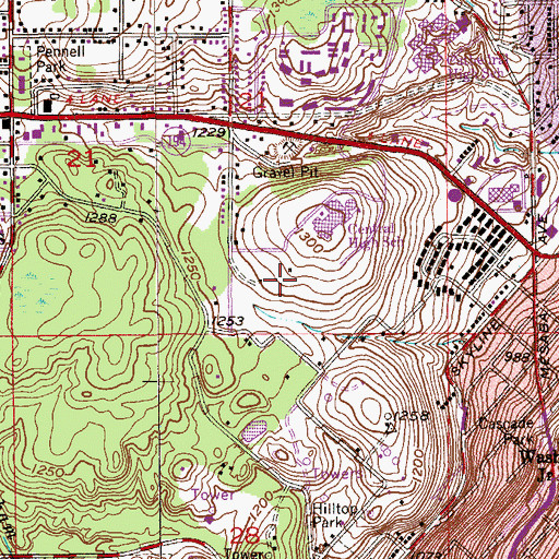 Topographic Map of KQDS-AM (Duluth), MN