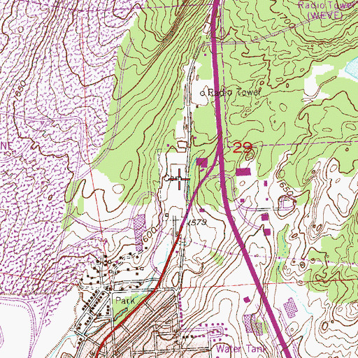 Topographic Map of WEVE-AM (Eveleth), MN