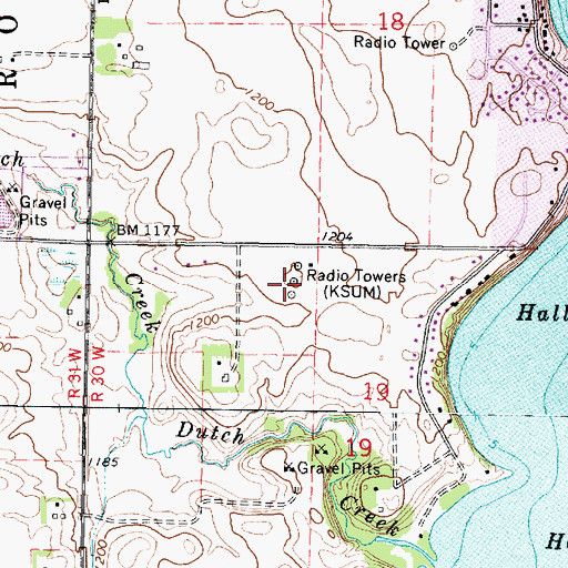 Topographic Map of KSUM-AM (Fairmont), MN