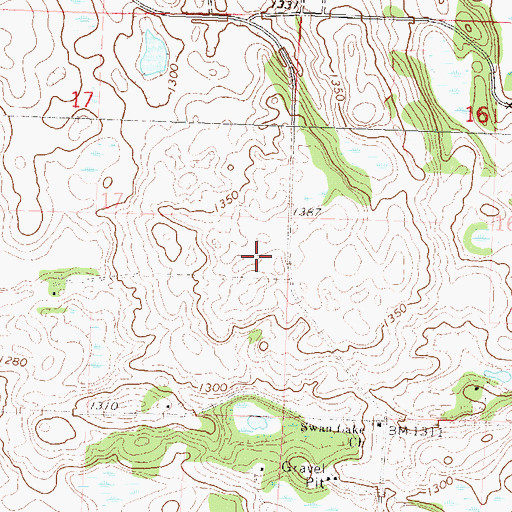 Topographic Map of KJJK-AM (Fergus Falls), MN