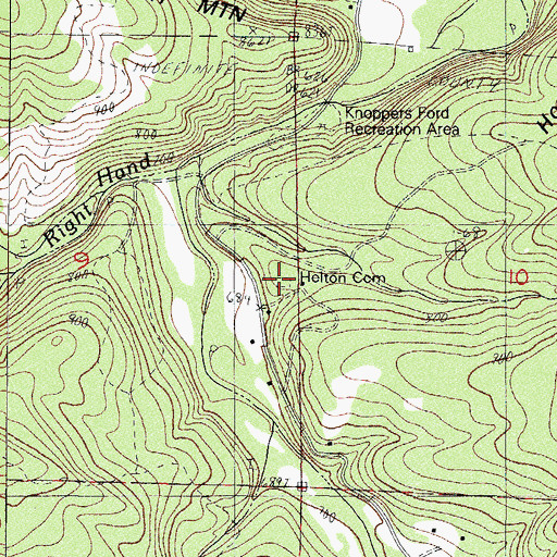 Topographic Map of Helton Cemetery, AR