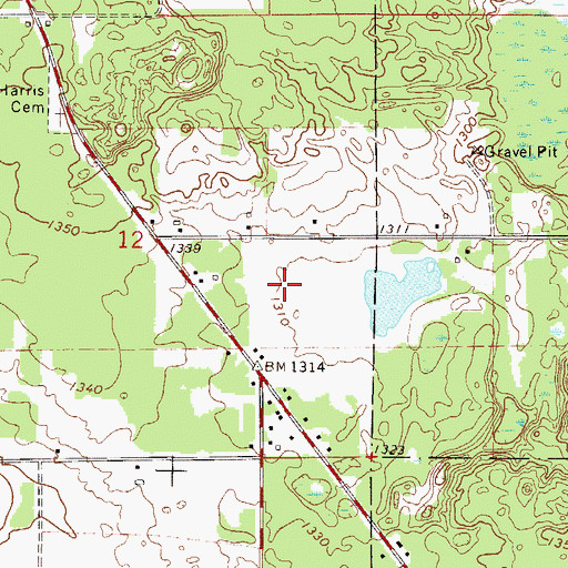 Topographic Map of KOZY-AM (Grand Rapids), MN