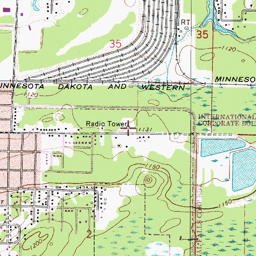 Topographic Map of KGHS-AM (International Falls), MN