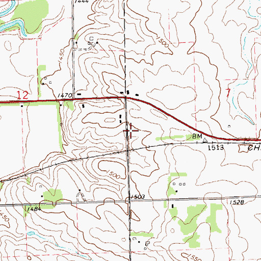 Topographic Map of KQAD-AM (Luverne), MN