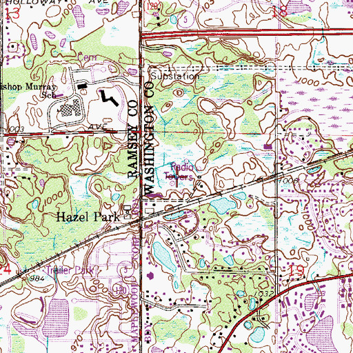 Topographic Map of KTIS-AM (Minneapolis), MN