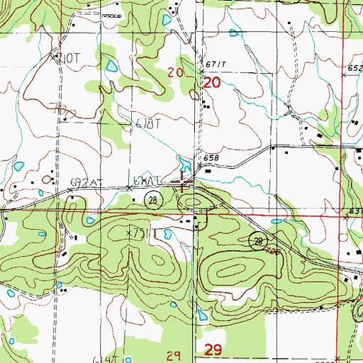 Topographic Map of Keener, AR