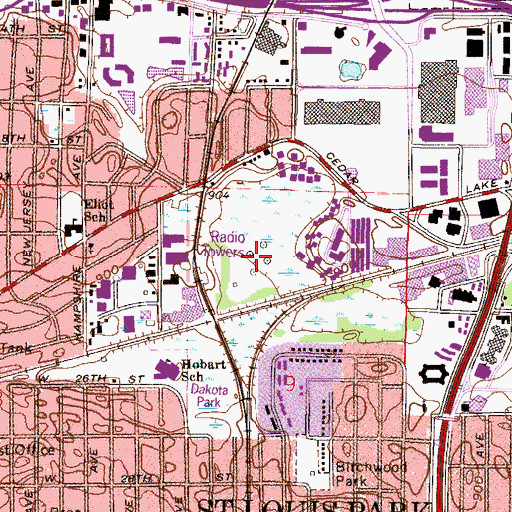 Topographic Map of WWTC-AM (Minneapolis), MN