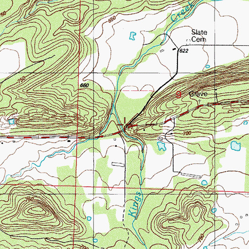 Topographic Map of Kings Creek (historical), AR