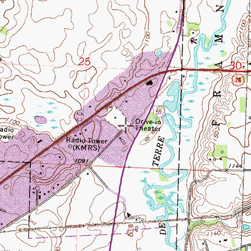 Topographic Map of KMRS-AM (Morris), MN